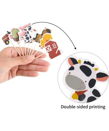96 Pieces Cupcake Toppers Animal Cake Toppers Farm Zoo Animal Cupcake Decoration for Farm Themed Birthday Party Supplies - Buy Online on GoSupps.com