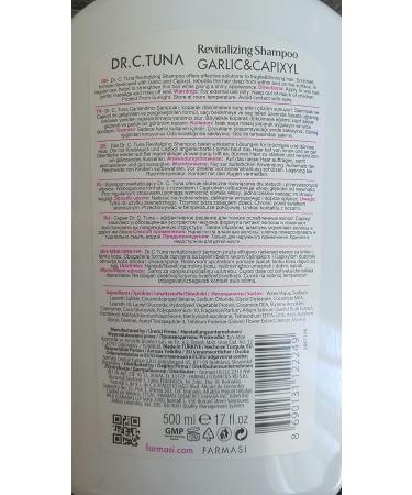 DR C Tuna Advanced Hair Growth Shampoo with Garlic, Capixyl, Coconut Oil - 500 mL - Nourish Scalp, Cleanse Follicles, Reduce Dandruff - Effective for Men and Women - Buy Online on GoSupps.com