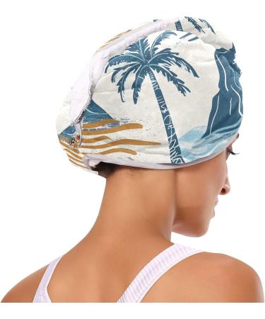 Summer Paradise Island Seamless Hair Towel 2 Pack | Super Absorbent Quick Dry Hair Turbans for Women & Girls - Buy Online on GoSupps.com