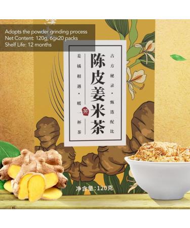 DEWIN Orange Peel Ginger Rice Tea 120g Ginger Tea 20 Packs Orange Peel Rice with Independent Triangle Tea Bag Healthy Teabags for Home Party - Buy Online on GoSupps.com