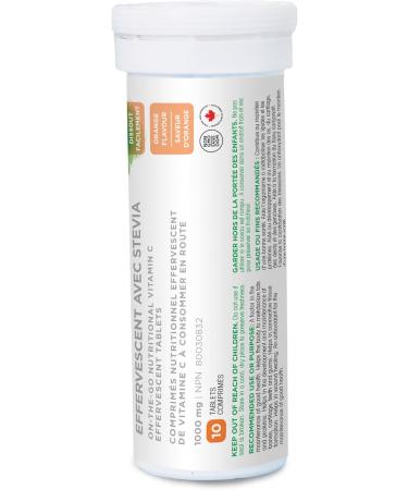 Organika Instant-C Effervescent- Orange- 1000mg Vitamin C Immune Support Tablets 1 Tube x 10 Tablets Orange 1 count (Pack of 1) - Buy Online on GoSupps.com