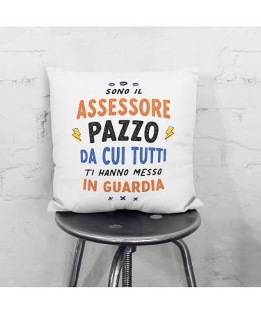 MUGFFINS COUNCILLOR man Cushion Padding included - in Italian - Tutti ti hanno messo in guardia - Funny gift - Pillow: cover and filling 15.7x15.7 inches Assessore_masc - Buy Online on GoSupps.com