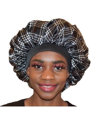 Queen Silk Bonnet for Sleeping | Wide Elastic Band | Reversible Double Layer | Large Size for Women's Curly Hair | Red Lips Pattern - Buy Online on GoSupps.com