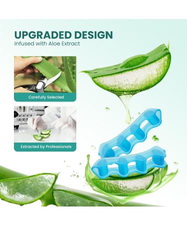 Welnove Toe Separators Bunion Correctors - 4 Pcs Gel Aloe Vera Infused | Overlapping & Hammer Toe Straighteners | Silicone Cushion for Yoga | Fits Women's 11+ & Men's 10 - Buy Online on GoSupps.com