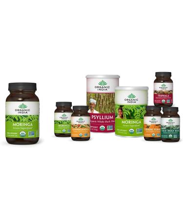 Organic India Moringa Capsules - Vegan Superfood, USDA Organic, Nutrient Dense, 90 Capsules - Buy Online on GoSupps.com