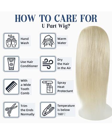 Full Shine 22 Human Hair Clip In Half Wig #60 White Blonde - 150g Real Hair Extension U Part Glueless Half Part Wig - Buy Online on GoSupps.com