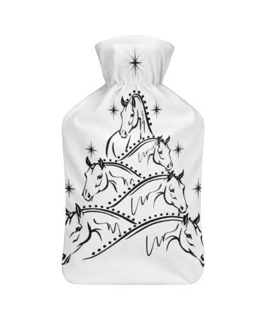 Horse Hot Water Bottle With Cover Plush Bed Bottle Hand Warmer For Adults And Children 26.5X15.3cm