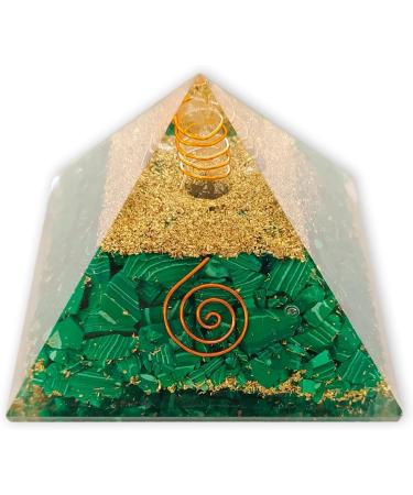 Lamare Orgonite Pyramid with Malachite | Energy Compensation & Protection | Calm Well-Being Balance | Positive Energy Flow - 2 (51 mm) - Buy Online on GoSupps.com