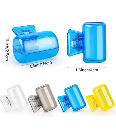 4 Pack Travel Toothbrush Head Covers - Portable Dental Brush Protectors for Home, Camping, and Travel - Blue, Yellow, Grey, Clear - Buy Online on GoSupps.com