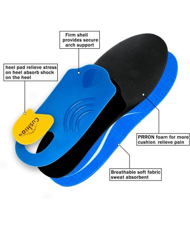 Blue Arch Support Insole for Foot Fatigue & Heel Soreness Relief - UK Size 11 (29.5cm) - Buy Online on GoSupps.com