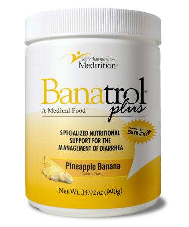 Medtrition Banatrol Natural Anti-Diarrheal with Prebiotics Relief from Chronic Diarrhea IBS Recurring Diarrhea Clinically Supported Medical Food Non-Constipating 90 Servings (Pineapple)