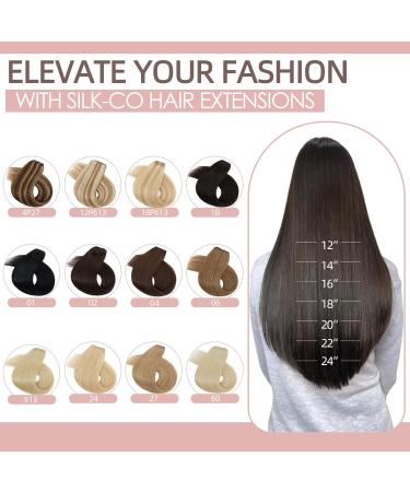 Silk-co 16inch Wire in Hair Extensions One Piece Natural Remy Human Hair Straight Half Head #06 Light Brown 16 Inch #06 Light Brown - Buy Online on GoSupps.com
