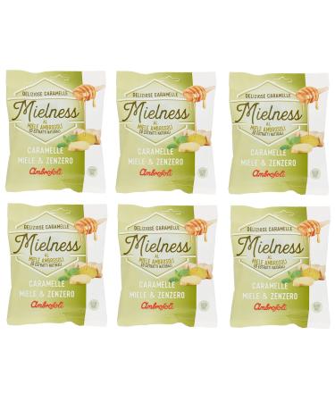 Ambrosoli Mielness Miele&Zenzero Pack of 6 Honey Sweets with Ginger Sachets with 90g of Sweets