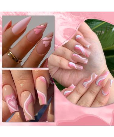 Rechoo Liner Nail Gel Polish 10ML - 2pcs Pink Gel for French Manicure & Nail Art - Buy Online on GoSupps.com