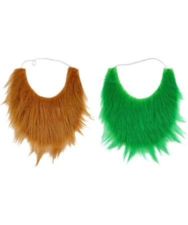 Buy Sueal False Beard Costume - Green U-Shaped Mustache for Kids & Adults | Funny Cosplay Hair Accessories - Buy Online on GoSupps.com