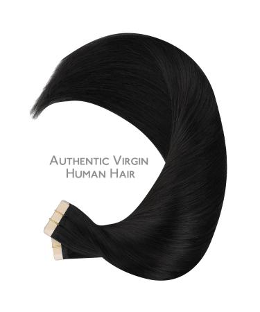 Buy If-of-hearted Deep Black Tape Extensions - 40PCs 60g 10 inch Real Hair Extensions | Invisible Tape-In Silky Straight #1 Deep Black - Buy Online on GoSupps.com