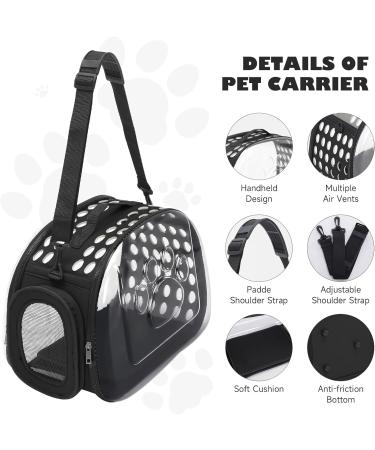 The Fellie Cat Carrier Airline Approved Pet Carrier for Cats and Puppy Foldable Cat Carrier with Shoulder Strap & Soft Mat Pet Travel Portable Bag Home for Small Dogs Cats Black - Buy Online on GoSupps.com