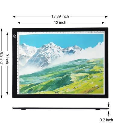 RTjoy A4 LED Light Pad | USB Powered Drawing Board with Adjustable Brightness | Ideal for Diamond Painting, Weeding Vinyl, and More | Black A4 Light Pad - Buy Online on GoSupps.com