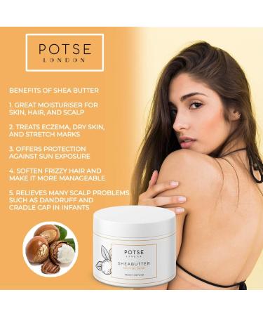 Shea Butter Stretch Cream for Body and Hair - Anti-Stretch Mark Cream Pregnancy Cellulite Stretch Mark Remover Psoriasis treatment with Lavender Oil 100ml - Buy Online on GoSupps.com