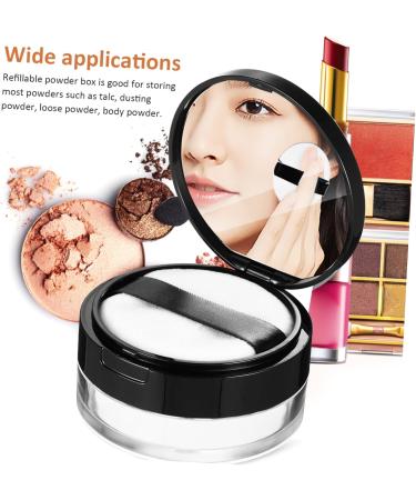  Healvian Healvian 20g Elastic Mesh Flip-Top Black Loose Powder Box + 3g Thin Silver Powder Puff Beauty Products Powder Container with Puff Sample Jars Bottle Sponge - Buy Online on GoSupps.com