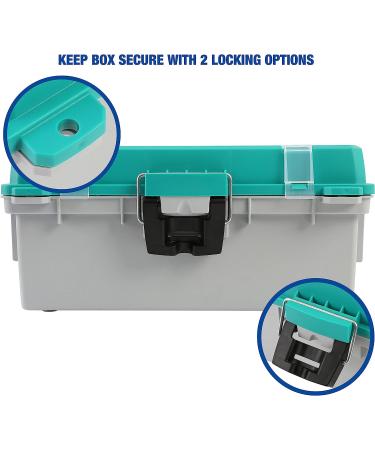 Sheffield 12671 13 Tackle Box Teal & Gray - Fishing & Craft Storage Solution - Buy Online on GoSupps.com