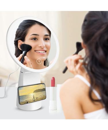 SLIMOON 8.66 Large Vanity Mirror with Lights and Detachable 5X Magnifying Mirror | Rechargeable LED Makeup Mirror with Wireless Charger - Buy Online on GoSupps.com