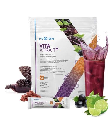 All Natural Herbs & Fruits Blended in New & Improved Zeal by Fuxion Vita Xtra T Without Wild Berry - Clean Energy Drink Natural Occured Caffeine - 1 Pouch of 28 Individual Sticks 28 Count (Pack of 1) Vita Xtra T