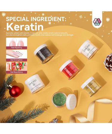 Saviland Christmas Acrylic Powder Set - 6 Colors 15ml Kit for Nail Extension and Carving - Buy Online on GoSupps.com