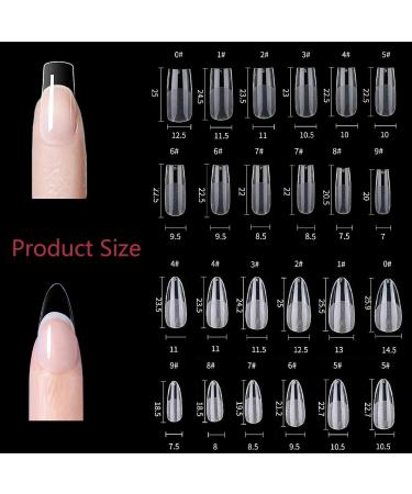 240 PCS 12 Sizes Gel Nail Tips Set - Medium Square & Medium Almond Shape - Pre-Buffed Artificial Nails Kit for Soft Gel Nail Extensions - Buy Online on GoSupps.com