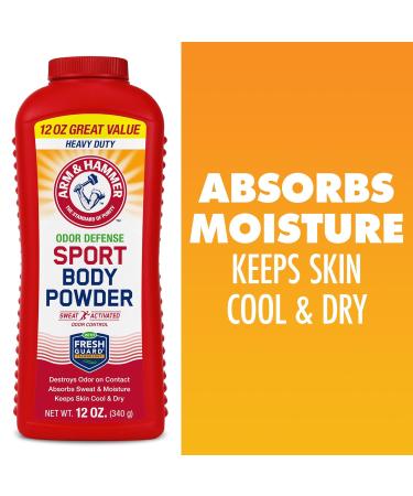 Arm & Hammer Sport Body Powder Powder for Men and Women Fresh Feeling Talc Free Aluminum Free Odor Defense with Baking Soda (3 Pack) 12 Ounce (Pack of 3) - Buy Online on GoSupps.com