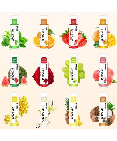 DMSKY 24-Pack Vitamin E Lip Balm with Coconut Oil - 100% Natural Ingredients - Assorted Flavors for Moisturized and Soothed Lips - Buy Online on GoSupps.com