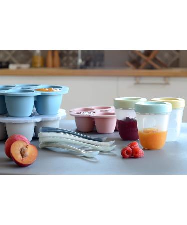 Beaba Set of 4 Silicone Weaning Spoons | Stage 1 | Soft Rounded Tip | Long Ergonomic Handle | Grey - Buy Online on GoSupps.com