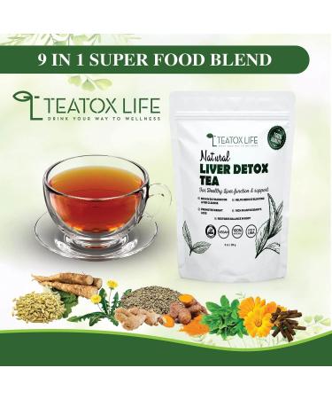 Organic Liver Cleanse Tea with Dandelion Root, Milk Thistle, Burdock Root & Licorice | Liver Detox Support - 85g | Made in USA - Buy Online on GoSupps.com