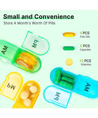 Monthly 2x a Day Pill Organizer - AM PM Large 30 Day Pills Box Case - Buy Online on GoSupps.com