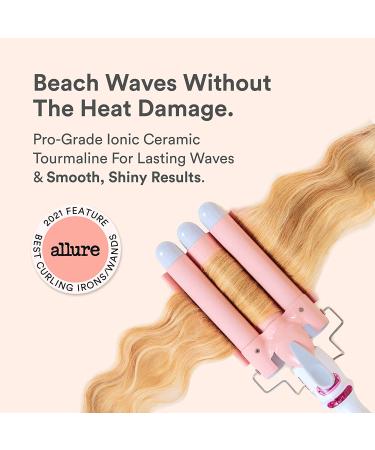 INH Beach Waver Curling Iron 3 Barrel Ceramic Curler Wand - 25mm | Digital Temp Control & Rotating Cord | For Thick & Long Hair - Buy Online on GoSupps.com