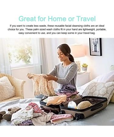 Reusable Bamboo Makeup Pads - Organic 3-Layer Facial Cleaning Towels | 16 Pieces in 4 Colors | Hinataa - Buy Online on GoSupps.com