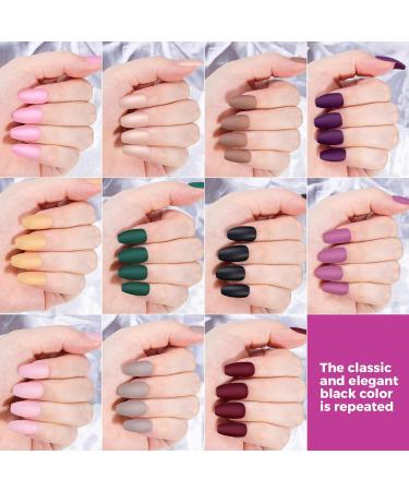 24 Packs 576PCS Matte Press on Nails Medium Length FANDAMEI - Full Cover Acrylic False Nails Kit with Nail Glue and File - Buy Online on GoSupps.com