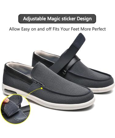 SDEQA Men's Wide Width Adjustable Diabetic Shoes | Edema Plantar Fasciitis Bunions Arthritis Swollen Feet Walking Shoes - Buy Online on GoSupps.com