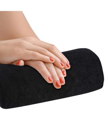Hand Cushion, aa Nail Art Soft Sponge Pillow - Nail Art Table Mat Holder Pad Salon Hand Rest Cushion, Detachable Washable Arm Rest Holder, Manicure Nail Art Accessories Tool(Black)