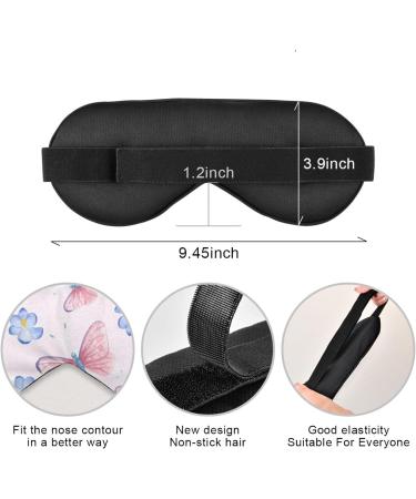 Haskirky Light Blocking Eye Mask - Adjustable Breathable Sleep Mask for Men and Women - Ideal for Travel, Yoga, Meditation - Pink Butterfly Design - Buy Online on GoSupps.com