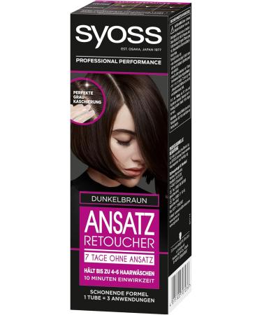 Syoss Approach Retoucher Dark Brown Level 1 (3 x 60 ml) - Semi-Permanent Hair Color for Quick & Easy Touch-Ups - Lasts 7 Days - International Shipping Available - Buy Online on GoSupps.com