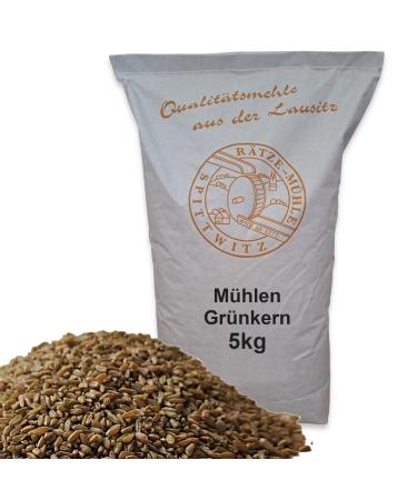 Mills Green Spelt 5kg whole grain fresh from the R tze mill in the best quality Green Spelt Green Spelt grains 5000g 5 kg / 5000g