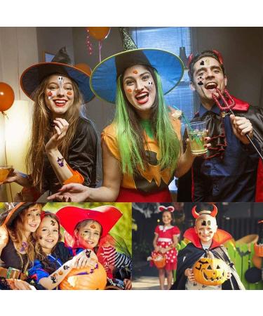 Witch Pumpkin Tattoos 30 Sheets - Realistic Fake Blood Wound Waterproof Temporary Tattoo Stickers for Halloween Party Cosplay - Pumpkin-A - Buy Online on GoSupps.com