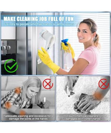 All Purpose Electric Cleaner with 5 Changing Heads Shower Scrubber USB Charging 360 Vibration Cleaning Power Brush Kitchen Dishwashing Pan Artifact - Buy Online on GoSupps.com