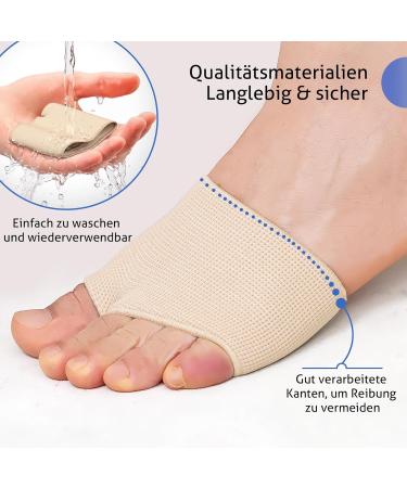 Putuo Forefoot & Midfoot Cushions - Gel Pads for Pain Relief | Anti-Slip Foot Cushion for Men & Women - 1 Pair Beige - Buy Online on GoSupps.com