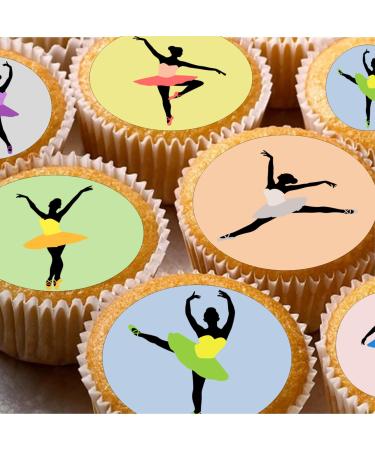 24 Ballet Older Girls edible PRE CUT style kids childrens party decorations Wafer Paper Cupcake Fairy Cake Toppers