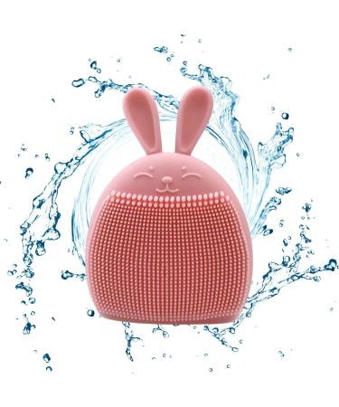 Silicone Facial Cleansing Brush - Soft Silicone Face Scrubber Face Exfoliator Brush | Face Cleanser Brush Cute Rabbit Ears Shape Face Brushes Handheld Face Exfoliator Brush for Sensitive Coatuiyo