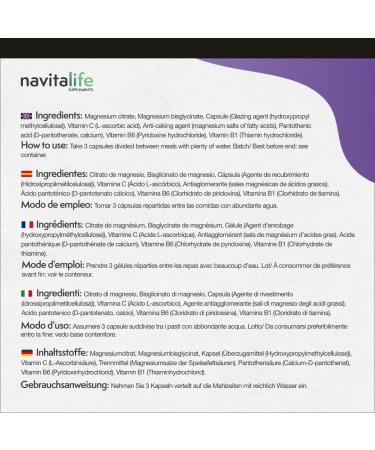 Elemental Magnesium 360mg - Magnesium Citrate 1545mg + Magnesium Bisglycinate 600mg with Vitamins C B6 B1 B5 | Reduces Fatigue & Muscle Pain | 120 Vegetable Capsules. - Buy Online on GoSupps.com