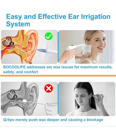 BOCOOLIFE Ear Wax Removal Electric Ear Cleaning Kit Waterproof Cleaner 4 Water Pressure Modes Temperature Display Ear Irrigation Flushing System Safe Effective Clean Wax Buildup 10 Tips Ear Basin Blue Cleaner - Buy Online on GoSupps.com