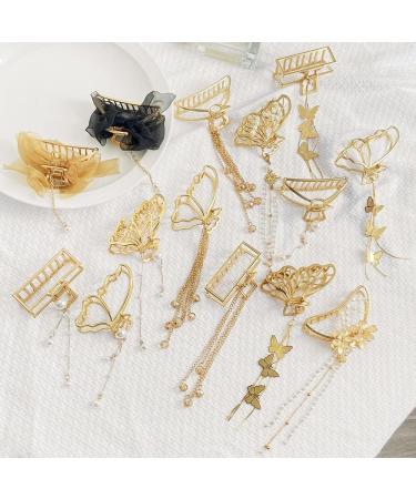 3PCS Butterfly Hair Clips Gold Butterfly Hair Claw Clip Metal Hair Claw Nonslip Tassel Hair Clip Butterfly Hair Clamp Tassel Hair Catch Clip Hair Accessories for Women Girls Thick Thin Hair - Buy Online on GoSupps.com